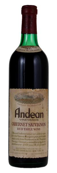 1971 Andean Vineyards Cabernet Sauvignon, 750ml