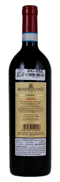 2012 Biondi-Santi Tenuta IL Greppo Rosso di Montalcino, 750ml