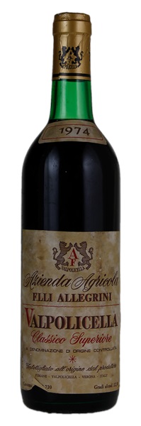 1974 Allegrini Amarone Recioto della Valpolicella Classico Superiore, 750ml