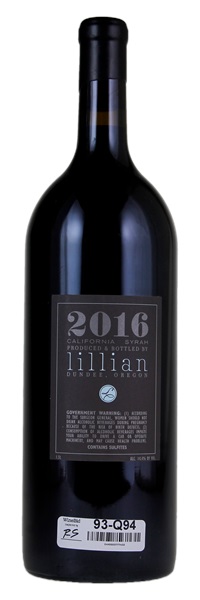 2016 Lillian Winery California Syrah, 1.5ltr