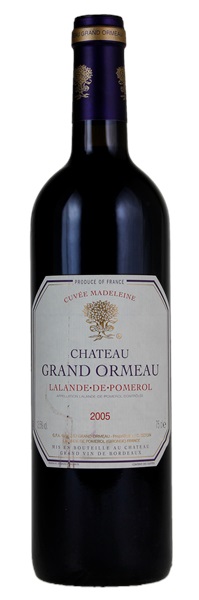 2005 Château Grand-Ormeau Cuvee Madeleine, 750ml