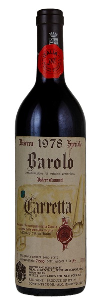 1978 Carretta Barolo Cannubi Riserva Speciale, 750ml