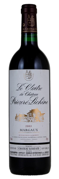2003 Le Cloitre Du Chateau Prieure Lichine, 750ml