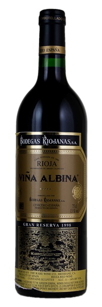 1998 Bodegas Riojanas Vina Albina Rioja Gran Reserva, 750ml