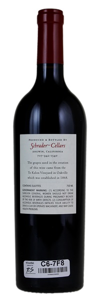 2019 Schrader To Kalon Vineyard Heritage Clone Cabernet Sauvignon, 750ml