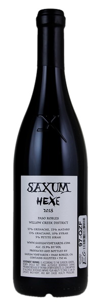 2018 Saxum The Hexe, 750ml