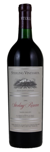 1991 Sterling Vineyards Reserve Red Table Wine (SVR), 750ml