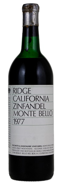 1977 Ridge Monte Bello Zinfandel, 750ml