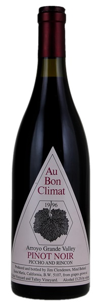 1996 Au Bon Climat Piccho & Rincon Vineyard Pinot Noir, 750ml