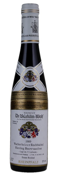 1989 Dr. Bürklin-Wolf Wachenheimer Rechbachel Riesling Beerenauslese #11, 375ml