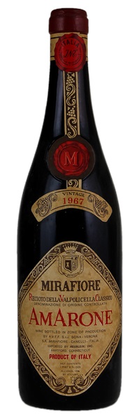 1967 Mirafiore Amarone Della Valpolicella Recioto Classico, 750ml