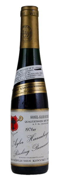 1976 Bischofliche Weinguter Ayler Herrenberg Riesling Beerenauslese #3, 375ml