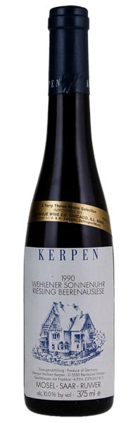 1990 Heribert Kerpen Wehlener Sonnenuhr Riesling Beerenauslese #14, 375ml