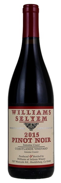 2015 Williams Selyem Coastlands Vineyard Pinot Noir, 750ml