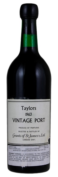 1963 Taylor-Fladgate Grants of St. James's Ltd. Bottling, 750ml