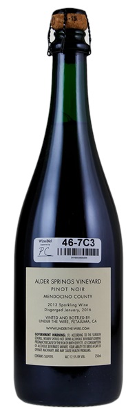 2013 Under the Wire Alder Springs Vineyard Sparkling Pinot Noir, 750ml