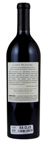 2015 Nicholas Allen Wines Carte Blanche Proprietary Red, 750ml