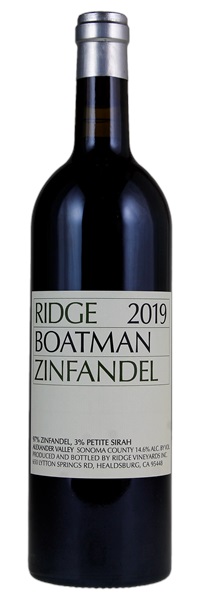 2019 Ridge Boatman Zinfandel ATP, 750ml