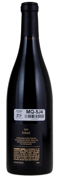 2015 Kongsgaard Syrah, 750ml