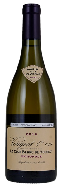 2016 Domaine de la Vougeraie Le Clos Blanc de Vougeot, 750ml