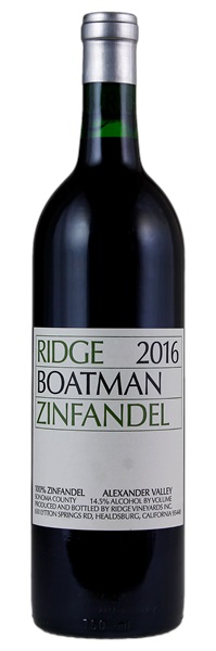 2016 Ridge Boatman Zinfandel ATP, 750ml