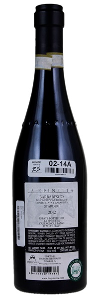 2012 La Spinetta Barbaresco Starderi, 750ml