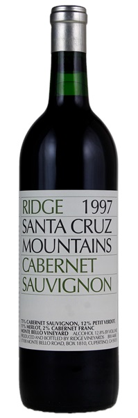 1997 Ridge Santa Cruz Cabernet Sauvignon, 750ml