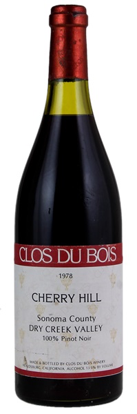 1978 Clos du Bois Cherry Hill Pinot Noir, 750ml