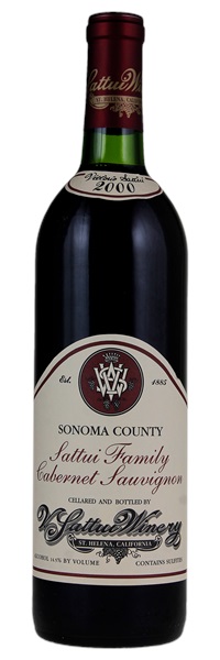 2000 V. Sattui Winery Sonoma County Cabernet Sauvignon, 750ml
