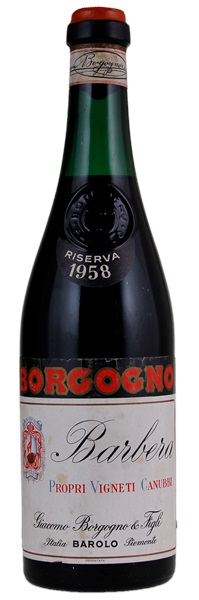 1958 Giacomo Borgogno & Figli Barbera Propri Vigneti Canubbi Riserva, 750ml