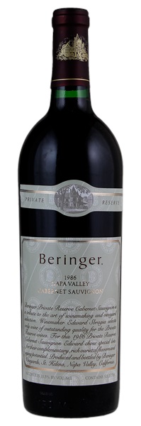1986 Beringer Private Reserve Cabernet Sauvignon, 750ml
