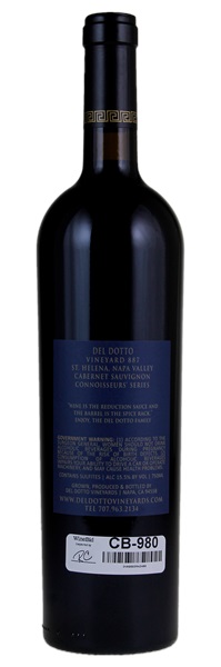 2016 Del Dotto Family Reserve Connoisseurs' Series Cabernet Sauvignon Vineyard 887 Darnajou French Oak South, 750ml
