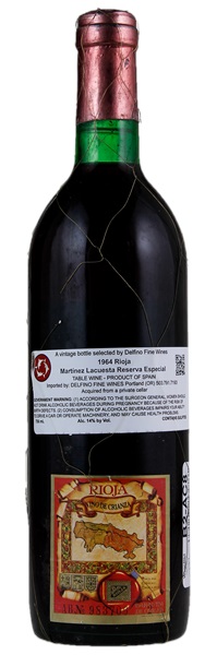1964 Martínez Lacuesta Rioja Reserva Especial, 750ml