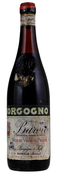 1967 Giacomo Borgogno & Figli Barolo Antichi Vigneti Propri Riserva, 750ml