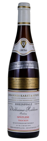 1983 Weingut Johannes Karst & Söhne Durkheimer Hochbenn Eiswein #18, 750ml