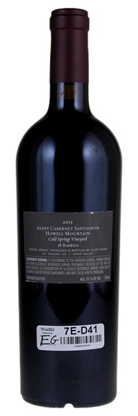 2013 Aloft Cold Springs Vineyard Cabernet Sauvignon, 750ml