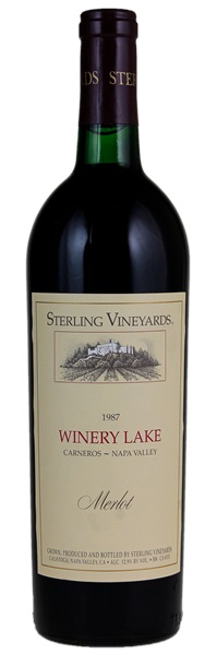 1987 Sterling Vineyards Winery Lake Vineyard Merlot, 750ml