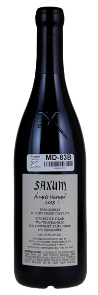 2018 Saxum 4 Hearts Vineyard, 750ml