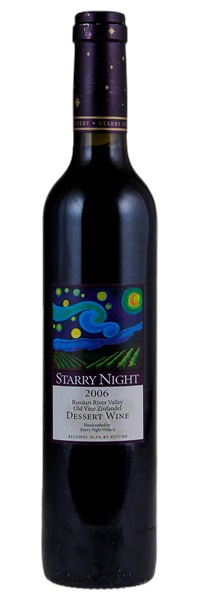 2006 Starry Night Old Vine Zinfandel Dessert Wine, 500ml