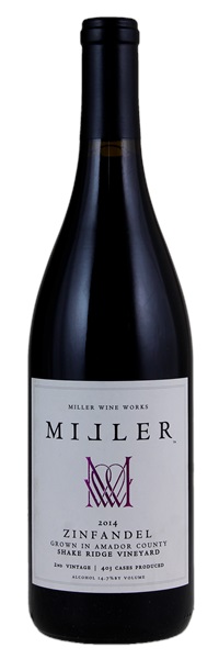 2014 Miller Wine Works Shake Ridge Vineyard Zinfandel, 750ml