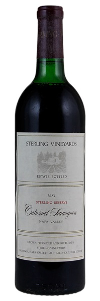 1981 Sterling Vineyards Reserve Cabernet Sauvignon, 750ml