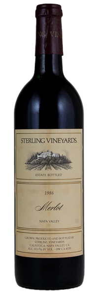 1986 Sterling Vineyards Merlot, 750ml