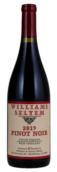 2019 Williams Selyem Weir Vineyard Pinot Noir