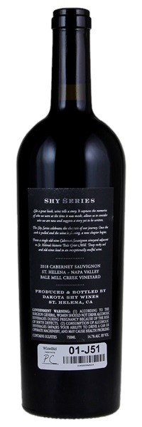 2018 Dakota Shy Bale Mill Creek Vineyard Series Volume I Cabernet Sauvignon, 750ml