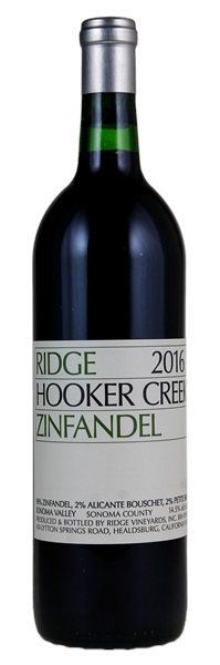 2016 Ridge Hooker Creek Zinfandel, 750ml