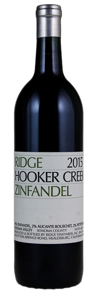 2015 Ridge Hooker Creek Zinfandel, 750ml