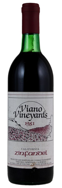 1981 Viano Vineyards Zinfandel, 750ml
