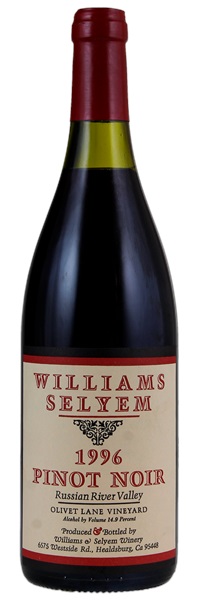 1996 Williams Selyem Olivet Lane Vineyard Pinot Noir, 750ml