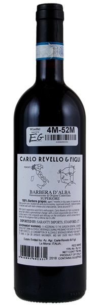 2018 Carlo Revello & Figli Barbera d'Alba Superiore, 750ml