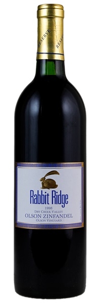 1998 Rabbit Ridge Olson Vineyard Reserve Zinfandel, 750ml